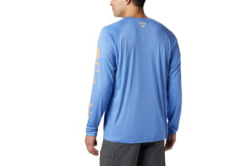 Image of Columbia Terminal Tackle Heather Long Sleeve Shirt - Mens, Vivid Blue Hthr, Jupiter Logo, 2XL, 170942-487-XXL