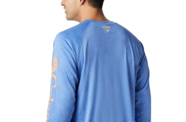 Image of Columbia Terminal Tackle Heather Long Sleeve Shirt - Mens, Vivid Blue Hthr, Jupiter Logo, 2XL, 170942-487-XXL