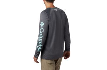 Image of Columbia Terminal Tackle Heather LS Shirt - Mens, Black Heather, Gulf Stream Logo, Large, 1709421010-L