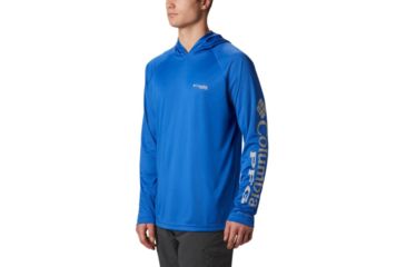 Image of Columbia Terminal Tackle Hoodie - Men's, Cool Grey, Vivid Blue Logo, Small, 153617-020-S