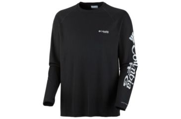 Image of Columbia Terminal Tackle Long Sleeve Shirt - Men's, Black, Cool Grey Logo, 2XL Waist, Long Inseam, 138826-015-2XT