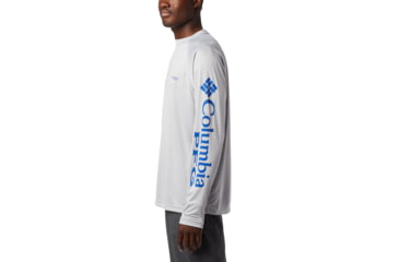 Image of Columbia Terminal Tackle Long Sleeve Shirt - Mens, Cool Grey, Vivid Blue Logo, Small, 138826-028-S