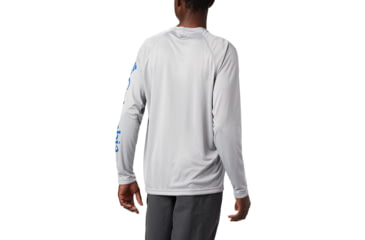 Image of Columbia Terminal Tackle Long Sleeve Shirt - Mens, Cool Grey, Vivid Blue Logo, Small, 138826-028-S