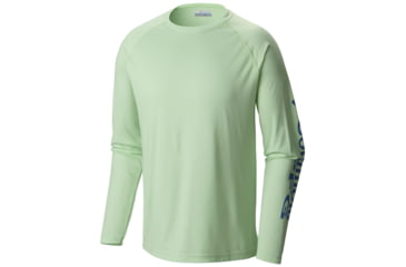 Image of Columbia Terminal Tackle Long Sleeve Shirt - Mens, Key West, Vivid Blue Logo, 2XL, Long Inseam, 138826-376-2XT
