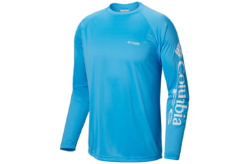 Image of Columbia Terminal Tackle Long Sleeve Shirt - Mens, Riptide, White Logo, 2XL, Long Inseam, 138826-903-2XT