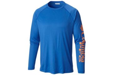 Image of Columbia Terminal Tackle Long Sleeve Shirt - Men's, Vivid Blue, Jupiter Logo, 2XL Waist, Long Inseam, 138826-491-2XT