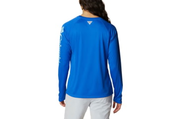 Image of Columbia Tidal Tee II Long Sleeve Shirt - Womens, Blue Macaw/Gulf Stream Logo, 2XL, 1577661408BlMcwGfStrmLg2L