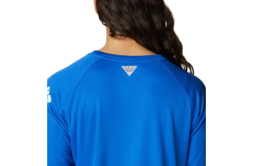 Image of Columbia Tidal Tee II Long Sleeve Shirt - Women's, Blue Macaw/Gulf Stream Logo, 2XL, 1577661408BlMcwGfStrmLg2L