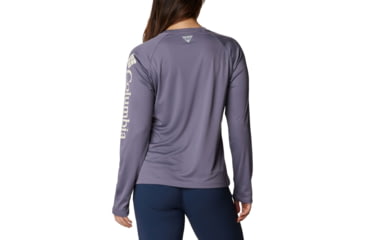 Image of Columbia Tidal Tee II Long Sleeve Shirt - Womens, Granite Purple/Stone Logo, 2XL, 1577661518GrntPrplStnLg2L