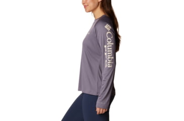 Image of Columbia Tidal Tee II Long Sleeve Shirt - Womens, Granite Purple/Stone Logo, 2XL, 1577661518GrntPrplStnLg2L