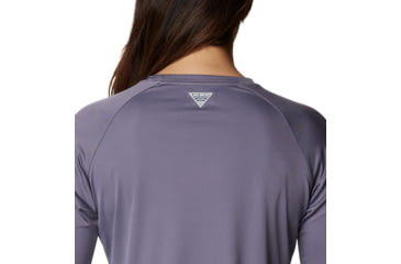 Image of Columbia Tidal Tee II Long Sleeve Shirt - Womens, Granite Purple/Stone Logo, 2XL, 1577661518GrntPrplStnLg2L