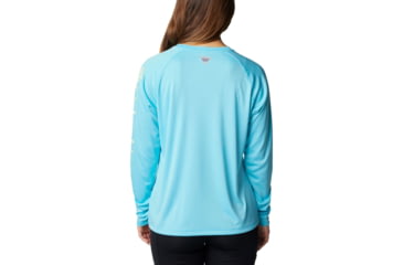 Image of Columbia Tidal Tee II Long Sleeve Shirt - Womens, Opal Blue/Key West Logo, Medium, 1577661448OplBl,KyWstLgM