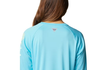 Image of Columbia Tidal Tee II Long Sleeve Shirt - Womens, Opal Blue/Key West Logo, Medium, 1577661448OplBl,KyWstLgM