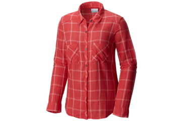 Image of Columbia Trail On Long Sleeve Shirt - Women's-Sunset Red Plaid-Medium