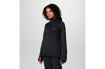 Image of Columbia Triple Canyon Grid Fleece Hooded FZ Jacket - Womens, Black, Large, 2085181010-L