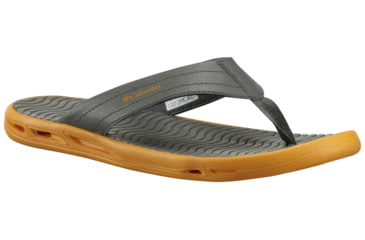Image of Columbia Vent Cush Flip Sandal - Men's-Charcoal/Orange-Medium-9