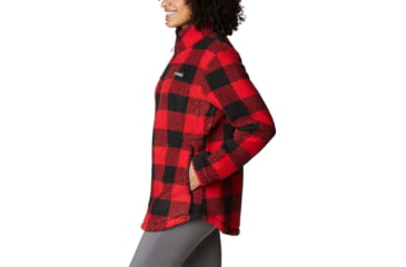 Image of Columbia West Bend Full Zip Fleece Jacket - Womens, Red Lily Check Print, Large, 1939901658RdLyChckPrtL