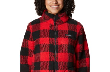 Image of Columbia West Bend Full Zip Fleece Jacket - Womens, Red Lily Check Print, Large, 1939901658RdLyChckPrtL