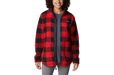 Image of Columbia West Bend Full Zip Fleece Jacket - Womens, Red Lily Check Print, Large, 1939901658RdLyChckPrtL