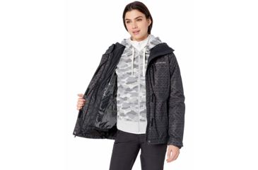 Image of Columbia Whirlibird III Interchange Jacket, Black Diamonds Print, Extra Small - Womens, 1801151011-XS