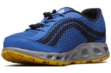 Image of Columbia Childrens Drainmaker IV Boat Shoes, Stormy Blue/Deep Yellow, Medium, 12, 1826921426-12