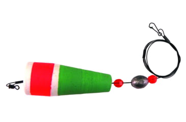 Image of Comal Floats Popping Float Steel Leader 1/2oz Wght 32in Red/Grn, 30G3-STEEL
