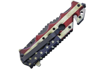 Image of Combat Ready Flag Linerlock A/O Folding Knife, 4.75in Closed, 3.5in SS Clip Point Blade, Finger Grooved Aluminum, PK2747 / CBR368