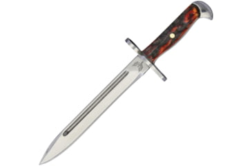 Image of Combat Ready Mini M1 Combat Knife, 4.5in Overall, 2.75in Mirror SS Blade, Brown Stag Bone Handle, SS Guard, Full Tang, KE42-CBR349