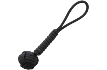 Image of Combat Ready Monkey Fist, Monkey Fist, 5.5in Overall, Black, One End Has A Small Steel Ball Which Is Covered With Cord And The Other End Has A Loop, Paracord Construction, HangPackaged, Black, CBR356