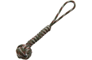 Image of Combat Ready Monkey Fist Woodland Camo, Monkey Fist, 5.5in Overall, w/Cord And The Other End Has A Loop, Paracord HangPackaged, CBR358 #B2