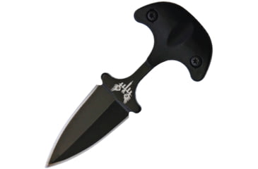 Image of Combat Ready Neck Knife, 1.5 black finish double edge stainless dagger bla, Black aluminum handle, PK2790-2 / CRB112