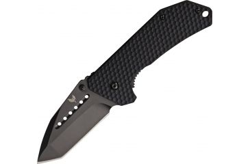 Image of Combat Ready Tanto Folding Knife, 3.125in, Black Titanium Tanto, Black Grooved Texturized G-10 Handle CBR101