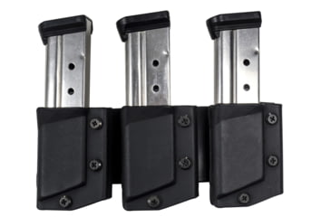 Image of Comp-Tac Tri-Mag Pouch, Slick, Size 1 - 1911 Single Stack, Kahr, Springfield XD-S, Sig P220, Left Side Carry/Right Hand Shooter, Black, Mag Size 1, C62501SL0LBKN