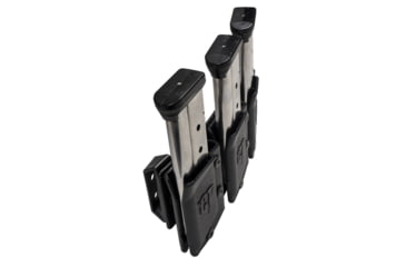 Image of Comp-Tac Tri-Mag Pouch, Slick, Size 1 - 1911 Single Stack, Kahr, Springfield XD-S, Sig P220, Left Side Carry/Right Hand Shooter, Black, Mag Size 1, C62501SL0LBKN