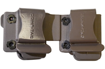 Image of Comp-Tac Twin Magazine Pouch W/ Belt Clip, Size 4 - Glock 9/40 Double Stack, .45 GAP, Left Hand, Kydex Flat Dark Earth, C62304000LDEN