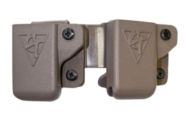 Image of Comp-Tac Twin Magazine Pouch W/ Belt Clip, Size 4 - Glock 9/40 Double Stack, .45 GAP, Left Hand, Kydex Flat Dark Earth, C62304000LDEN