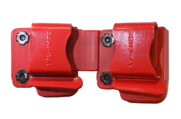 Image of Comp-Tac Twin Magazine Pouch W/ Belt Clip, Size 4 - Glock 9/40 Double Stack, .45 GAP, Left Hand, Kydex Red, C62304000LRDN