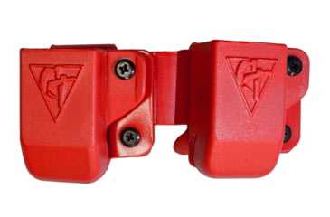 Image of Comp-Tac Twin Magazine Pouch W/ Belt Clip, Size 4 - Glock 9/40 Double Stack, .45 GAP, Left Hand, Kydex Red, C62304000LRDN