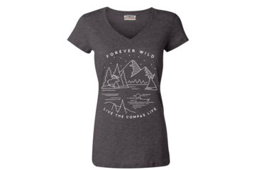 Image of Compas Life Forever Wild V-Neck - Womens, Navy Heather, Small, CFA17SS004-S-CHR