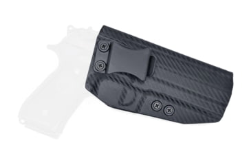Image of Rounded IWB KYDEX Holster, Beretta 92 Compact, Right Hand, Carbon Fiber, BTA-92CMPCT-CF-RH-VAR