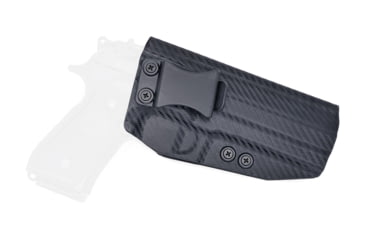 Image of Rounded IWB KYDEX Holster, Beretta M9/M9A1/M9A3, Right Hand, Carbon Fiber, BTA-M9A1-CF-RH-VAR
