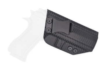 Image of Rounded IWB KYDEX Holster, IWI Jericho 941 F9 Full, Steel Frame, RH, Carbon Fiber, JRO-941STEELFS-CF-RH-VAR