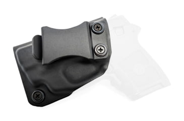 Image of Rounded IWB KYDEX Holster, S&amp;W M&amp;P Bodyguard 380 w/CTC GREEN Laserguard, LH, Black, SWN-BG380CTCGLG-BK-LH-VAR