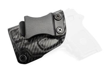 Image of Rounded IWB KYDEX Holster, S&amp;W M&amp;P Bodyguard 380 w/CTC GREEN Laserguard, LH, Carbon Fiber Black, SWN-BG380CTCGLG-CF-LH-VAR