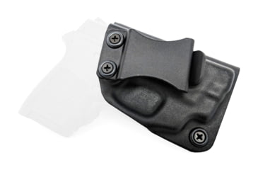 Image of Rounded IWB KYDEX Holster, S&amp;W M&amp;P Bodyguard 380 w/CTC GREEN Laserguard, RH, Black, SWN-BG380CTCGLG-BK-RH-VAR