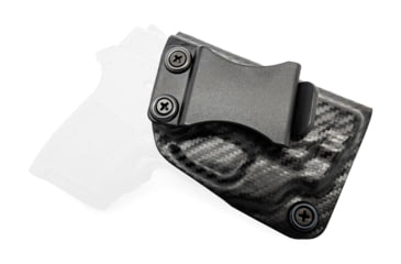 Image of Rounded IWB KYDEX Holster, S&amp;W M&amp;P Bodyguard 380 w/CTC GREEN Laserguard, RH, Carbon Fiber Black, SWN-BG380CTCGLG-CF-RH-VAR