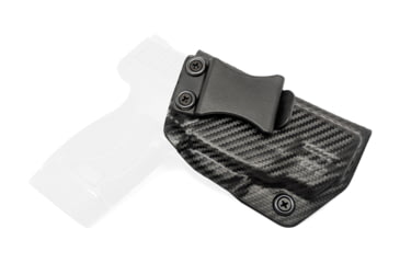 Image of Rounded IWB KYDEX Holster, S&amp;W M&amp;P SHIELD 45ACP w/Integrated Crimson Trace Laser, RH, Carbon Fiber Black, SWN-MPSH45LSR-CF-RH-VAR