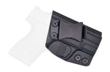 Image of Rounded IWB KYDEX Holster, S&amp;W M&amp;P SHIELD 9mm/40SW, Right Hand, Carbon Fiber, SWN-MPSHIELD-CF-RH-VAR