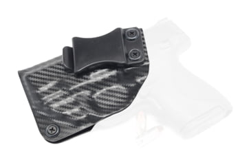 Image of Rounded IWB KYDEX Holster, S&amp;W M&amp;P SHIELD 9MM/40SW w/RED Crimson Trace, LG-489, LH, Carbon Fiber Black, SWN-SHIELDCTC-CF-LH-VAR