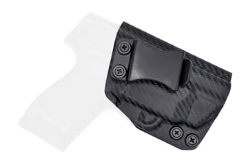 Image of Rounded IWB KYDEX Holster, S&amp;W M&amp;P SHIELD M2.0 9mm/40SW w/Integ Crimson Trace Laser, RH, Carbon Fiber, SWN-MPSHIELDM2LSR-CF-RH-VAR